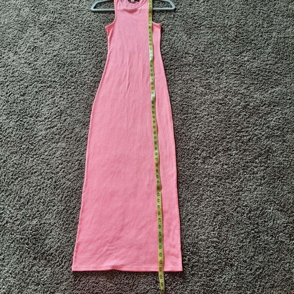Derek Heart Ribbed Fit Maxi Neon Dress Small - Picture 5 of 6